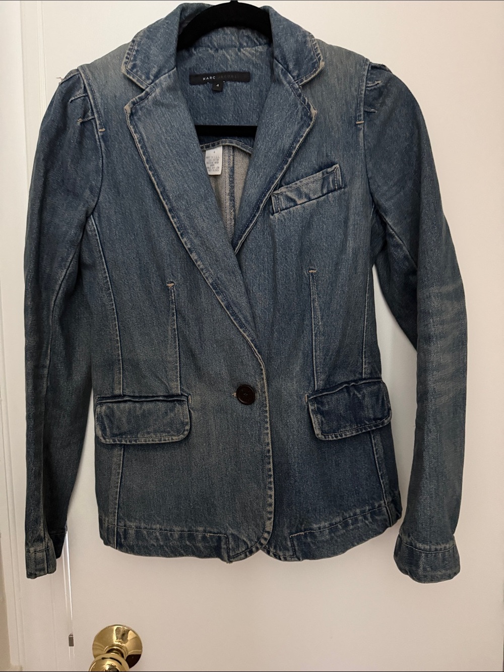 Marc Jacobs Denim Blazer Jacket - Blue
